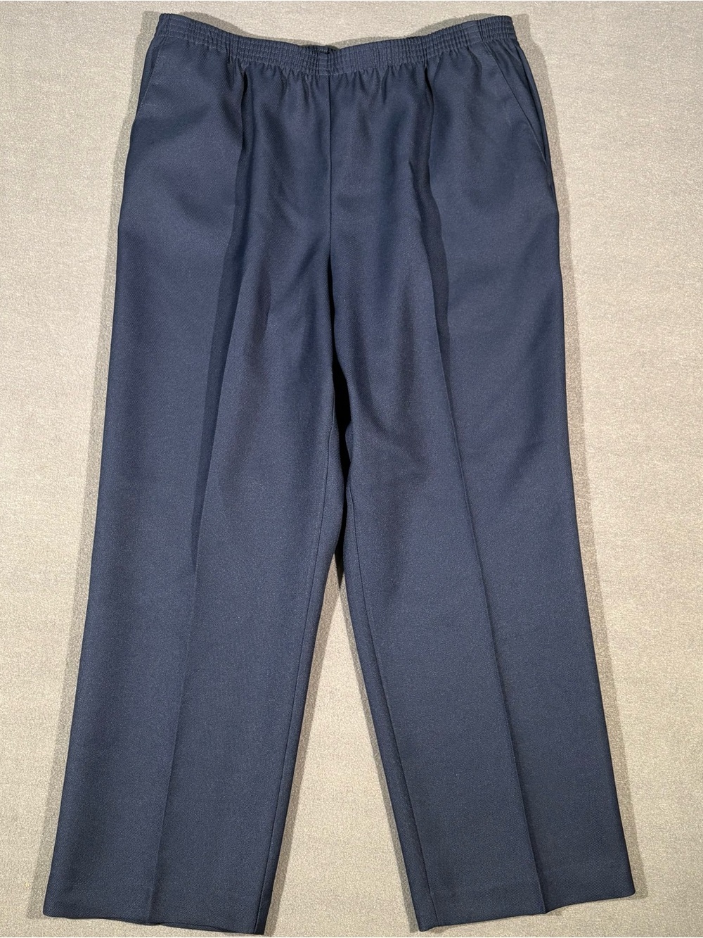 Alfred Dunner Navy Blue Elastic Waist Pull-On Pants Women’s Size 14P